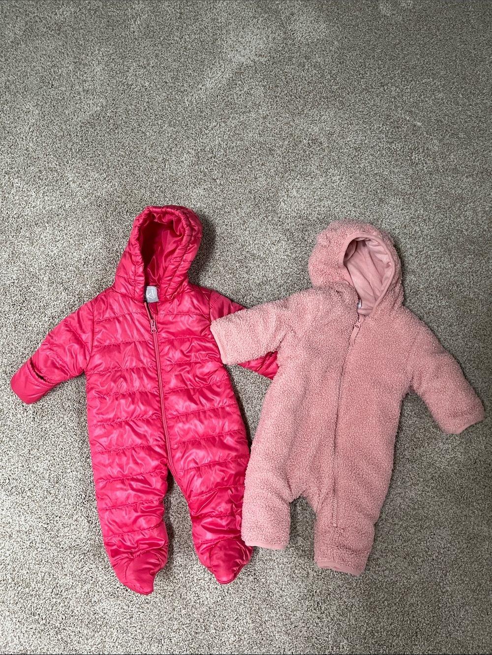 Warm Outerwear for Baby Girl Baby Hooded Sherpa Fleece and Snowsuit